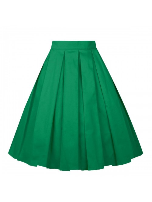 Girstunm Women's Pleated Vintage Skirt Floral Prin...