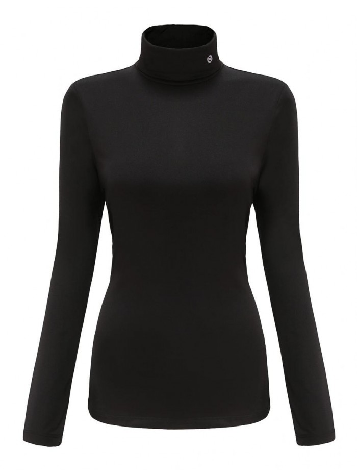 Womens Turtleneck Long Sleeve Tops Thermal Shirts Winter Slim Fitted Mock Neck Base Layer Shirts 