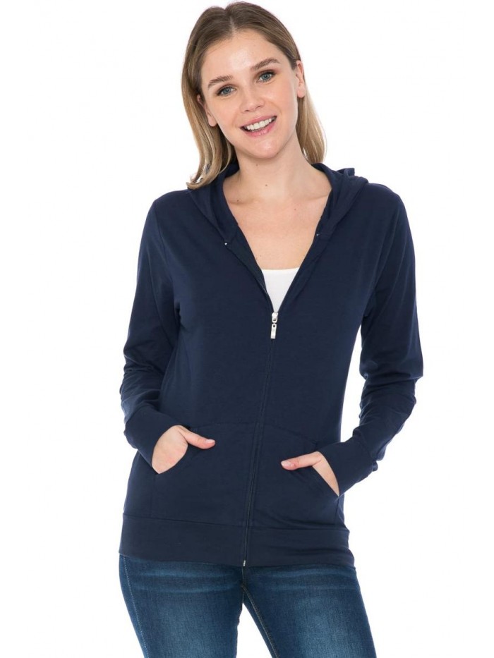 JOEAH Women's Hoodie Jacket - Full Zip Up Slim Fit Hooded Top Lightweight Stretch Active Yoga Workout Sweatshirt Pullover 