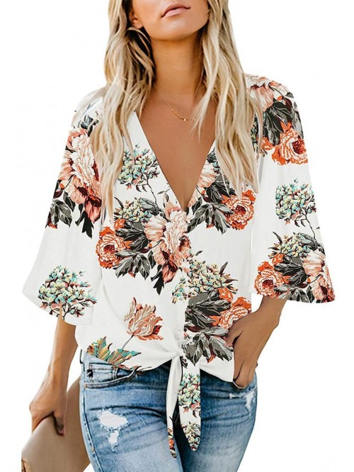 Casual Floral Blouse Batwing Sleeve Loose Fitting ...