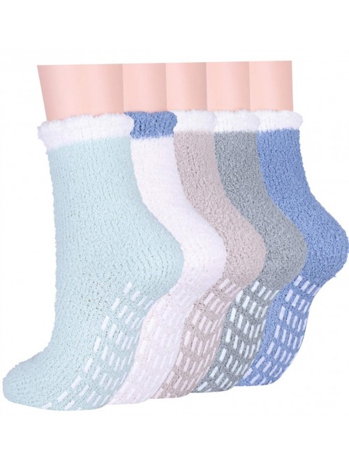 Slipper Socks Women with Grips Plush Fluffy Cozy S...