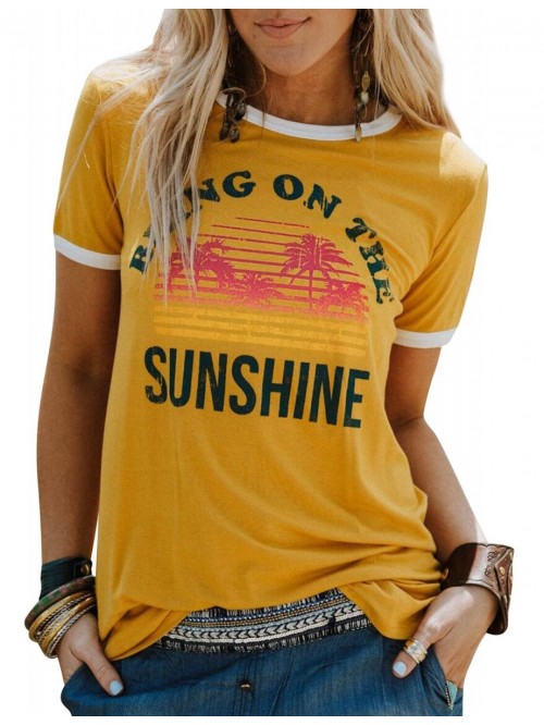Bring On The Sunshine Graphic Long Sleeves Tees Bl...