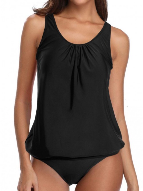 Blouson Tankini Swimsuits for Women Modest Bathing...