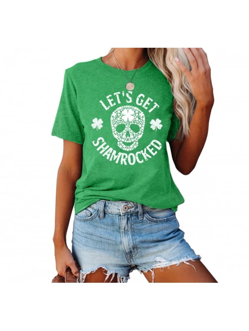 Patricks Day Shirt Women Green Shamrock T-Shirt Wo...