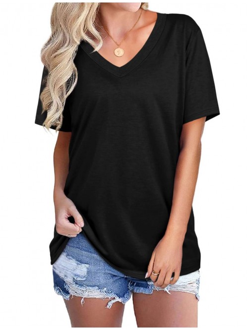 V Neck T Shirts for Women Summer Tops Loose Fit Sh...
