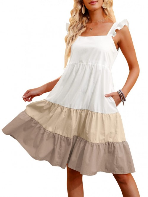 ANRABESS Womens Summer Babydoll Tiered Mini Dress ...