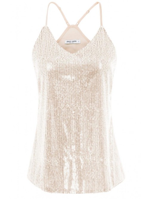 KARIN Women's Sleeveless Sparkle Shimmer Camisole ...