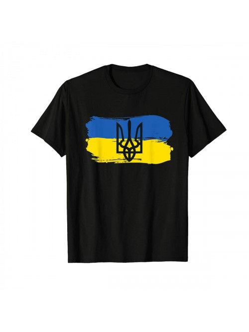 Women Adult Ukraine Printing Casual Short Sleeve C...