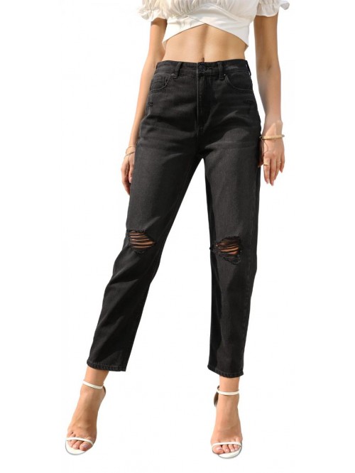 Women's High-Rise Slim Straight Fit Cropped Jeans 