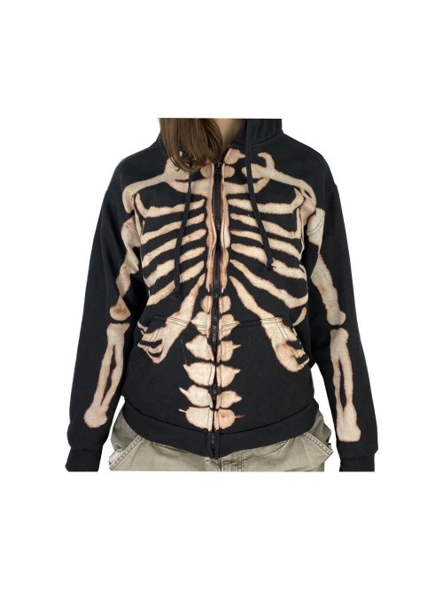 Skeleton Zip Up Hoodie Sweatshirt Skeleton Jacket ...