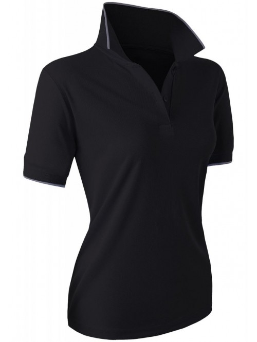 Women's Sport Wear 2-Button Polo Short Sleeve Shir...