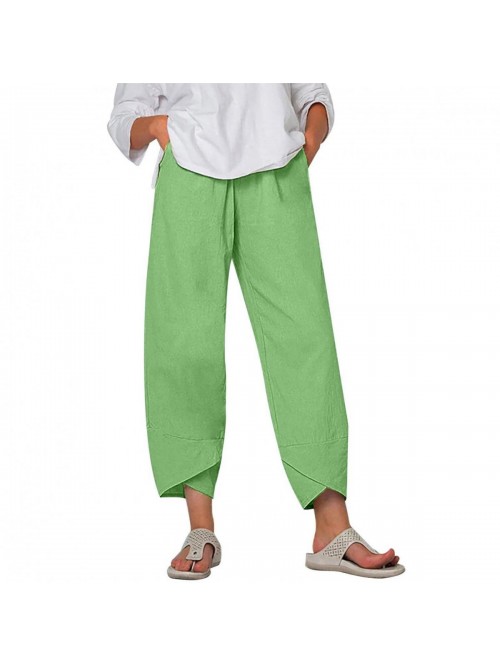 Capri Pants for Women, Women's Linen Cropped Pants...