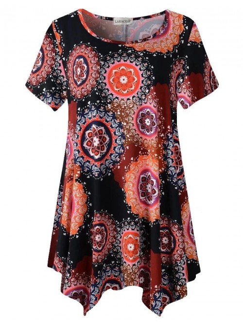 Womens Swing Tunic Tops Loose Fit Comfy Flattering...
