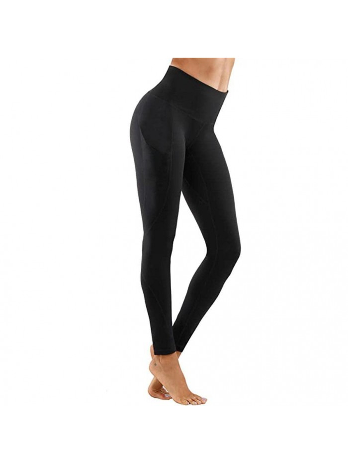 Athletic Leggings for Women, Womens High Waisted Leggings with Pockets Butt Lift Leggings Solid Color Yoga Pants