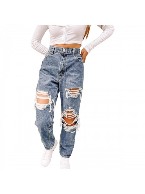 Distressed Jeans Women's High Waist Skinny Ripped ...