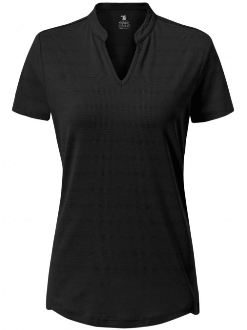 Women's V Neck Golf Polo Shirts Collarless Short S...