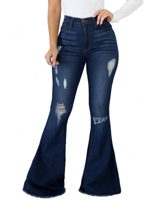 Bell Bottom Jeans for Women Ripped High Waisted Cl...