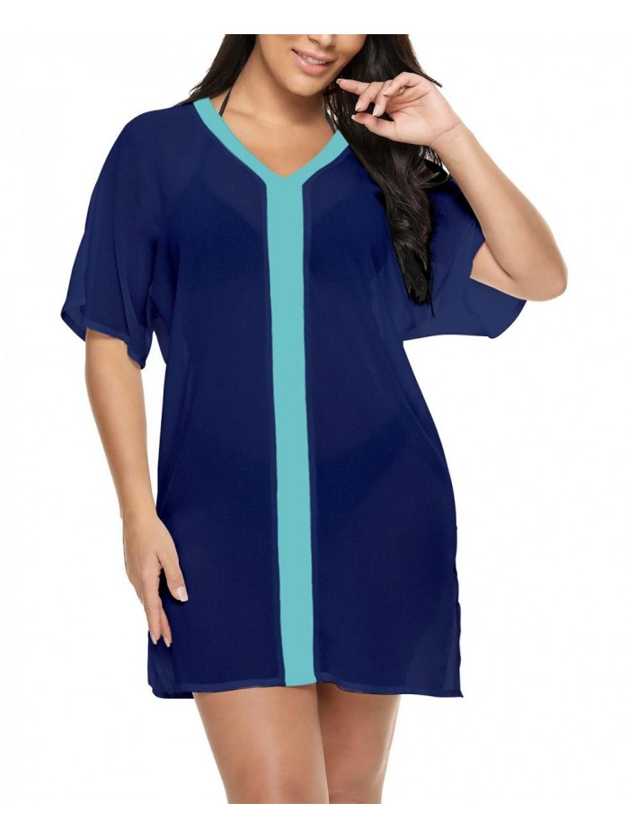 Sexy Swimsuit Cover Ups Casual See Through Sheer Short Dresses for Swimwear 