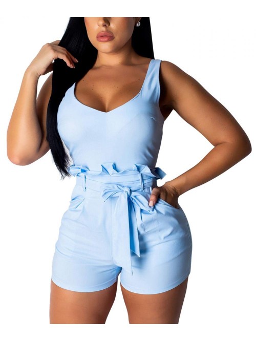 Sexy Short Pants Jumpsuits Long Sleeve Bodycon Str...
