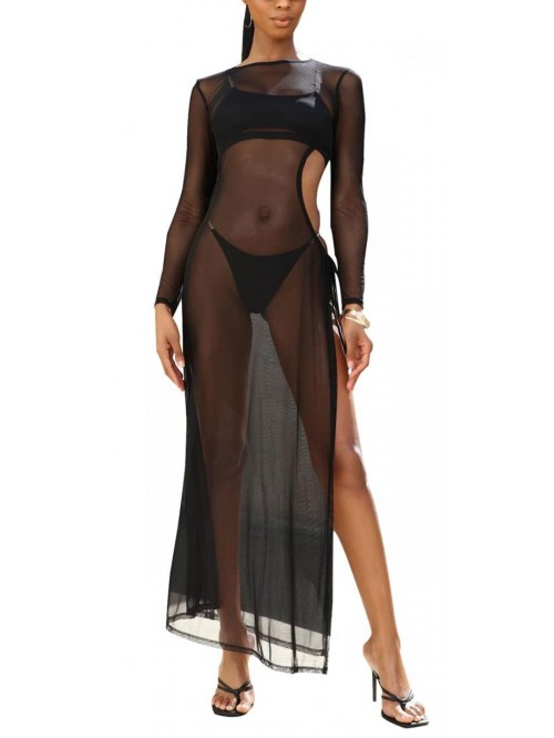 Sexy Long Sleeve Swimsuit Cover Up Summer Casual S...