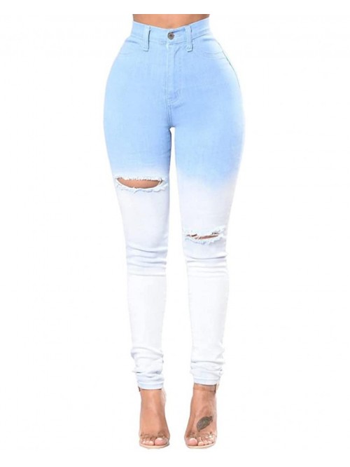Women's Ripped Skinny Jeans Hight Waisted Stretch ...