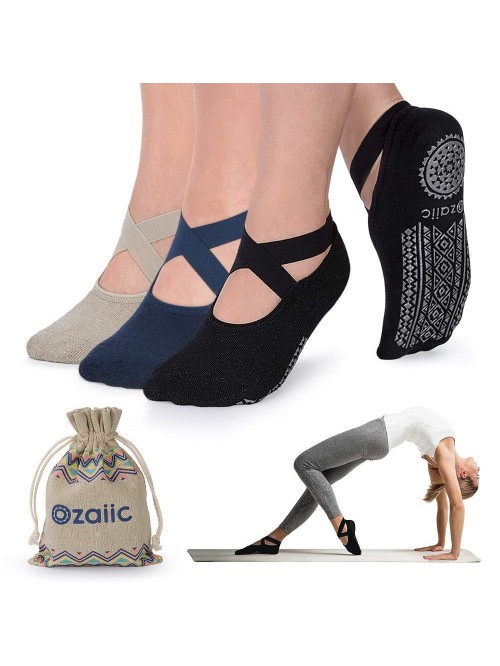Non Slip Socks for Yoga Pilates Barre Fitness Hosp...