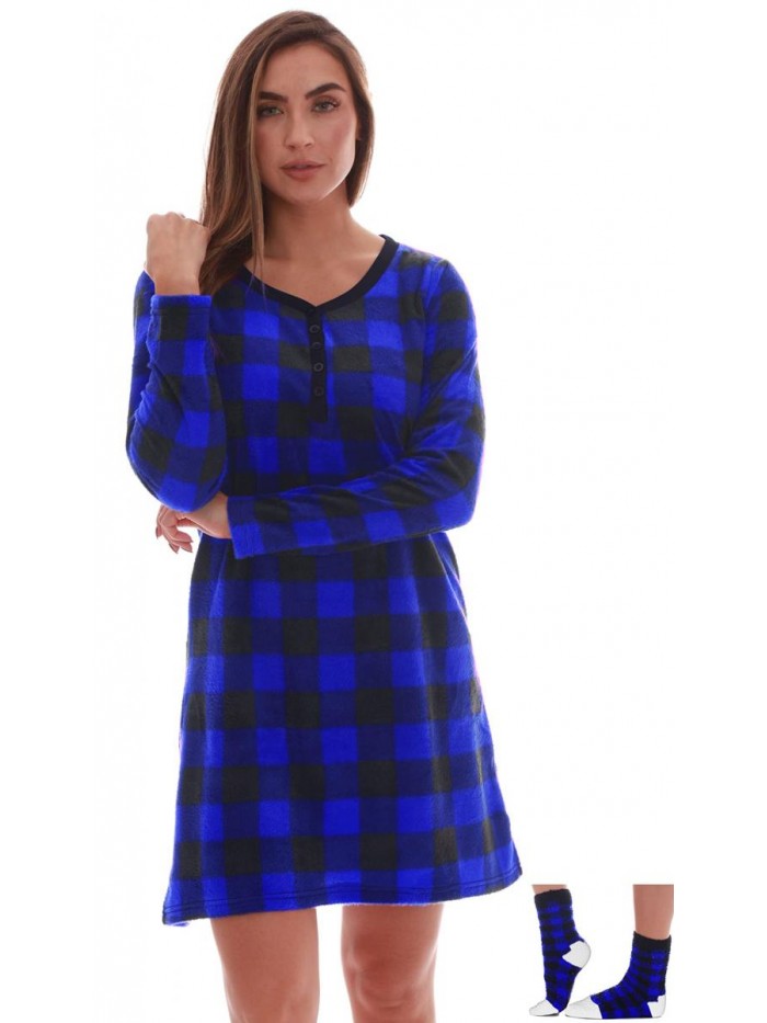 Love Women’s Ultra-Soft Sleep Shirt Nightgown with Matching Fuzzy Socks 