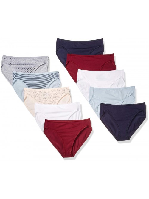 Women's Cotton High Leg Brief Underwear, Multipack...