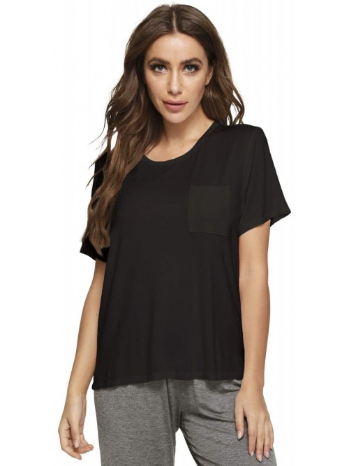 Women's Soft Bamboo Lounge Top Short Sleeve T-Shir...