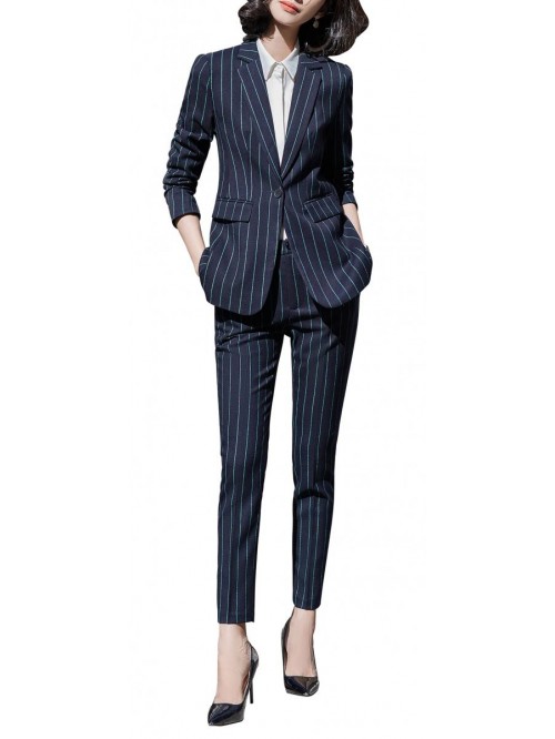 Business Work Suit Set Blazer Pants for Office Lad...