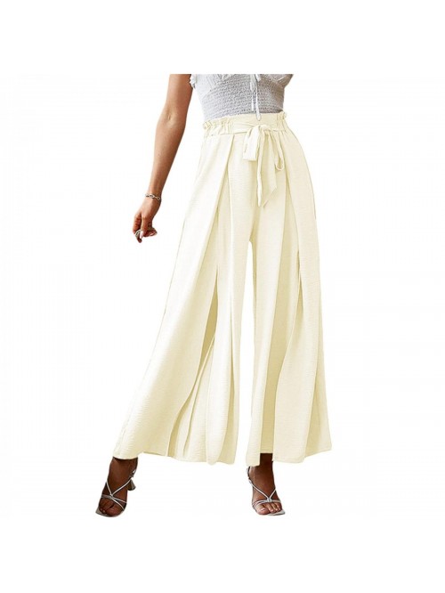 Casual High Waisted Palazzo Wide Leg Pant with Poc...