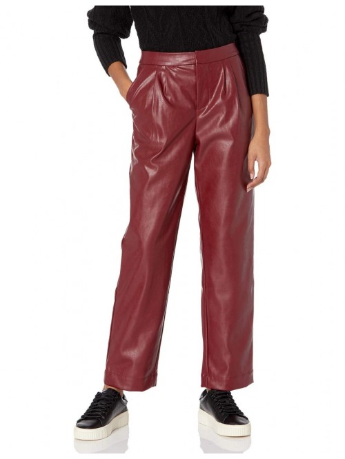 + KYLIE Women's Vegan Leather Cropped Pant 