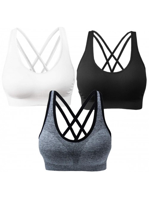 3 Pack Women's Medium Support Cross Back Wirefree ...