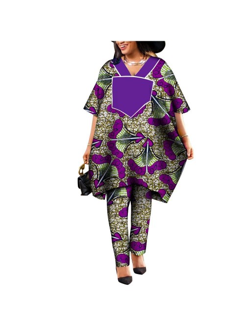 African Print 2 Pieces Outfit Women Ankara Top and...