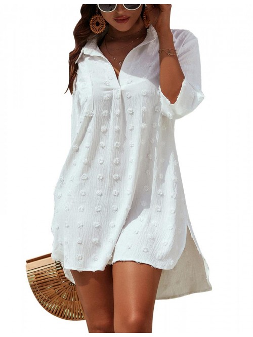 Blooming Jelly Womens Swimsuit Coverups White Chif...