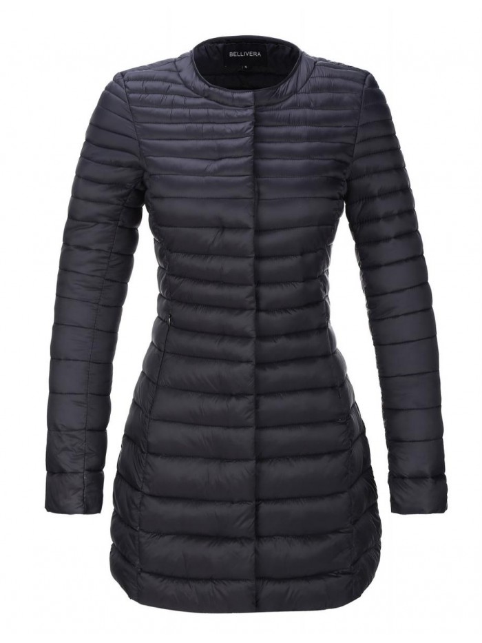 Bellivera Women's Quilted Lightweight Puffer Jacket, Winter Coats for Women Fashion, Long Padded Bubble Coat